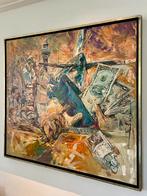 “International trade and aviation” in olieverf, Antiek en Kunst, Kunst | Schilderijen | Abstract, Ophalen