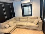 Hoekbank ribstof Beige, Huis en Inrichting, Banken | Complete zithoeken, Ophalen, Zo goed als nieuw