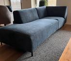 Blauwe bank van Montèl, z.g.a.n. 2,5 mtr, Ophalen, Driepersoons, 75 tot 100 cm, Zo goed als nieuw