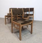 6 vintage stoelen, jaren 70., Ophalen, Gebruikt, Bruin, Twee