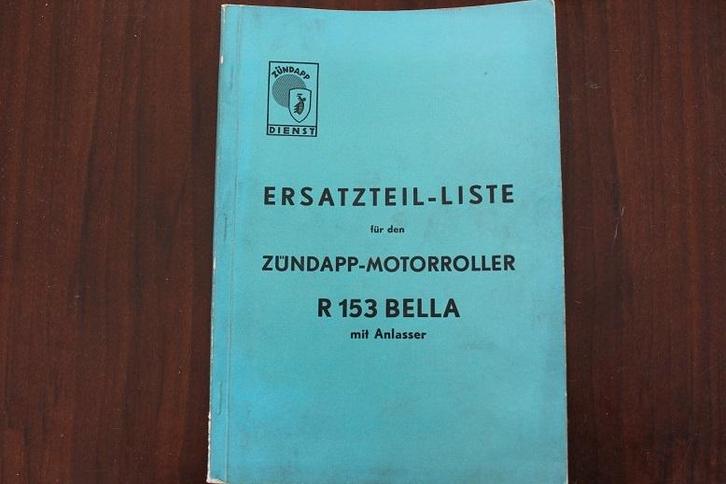 Zündapp Bella R153 1956 Roller ersatzteil liste scooter, Motoren, Handleidingen en Instructieboekjes, Overige merken, Ophalen of Verzenden