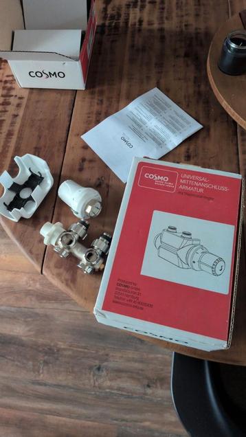2x COSMO  Middenaansluit-fitting met Thermostaat beschikbaar voor biedingen