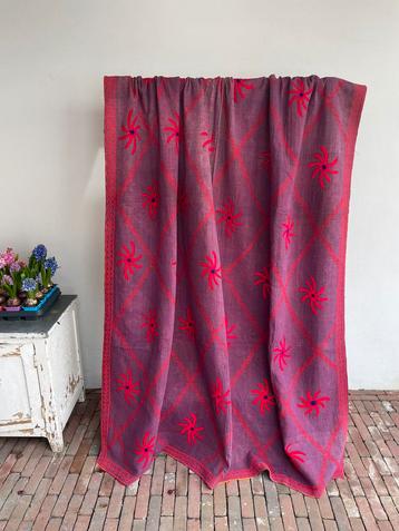 Vintage Kantha Quilt Sari India Deken beschikbaar voor biedingen