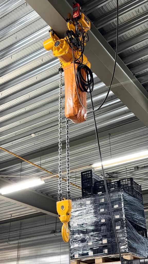 Zware 5 tons takels met loopcat, Doe-het-zelf en Verbouw, Lieren en Takels, Zo goed als nieuw, Elektrisch, Ophalen