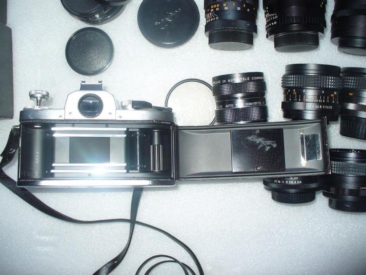 Pallas camera en lenzen verzameling, Audio, Tv en Foto, Fotocamera's Analoog, Gebruikt, Spiegelreflex, Overige Merken, Ophalen of Verzenden