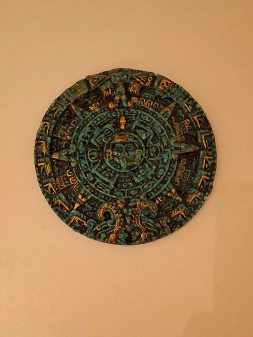 Azteekse Kalendersteen / zonnekalender 13cm, Antiek en Kunst, Kunst | Niet-Westerse kunst, Ophalen of Verzenden