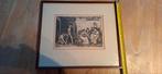 Oude gravure in lijst, Antiek en Kunst, Ophalen of Verzenden