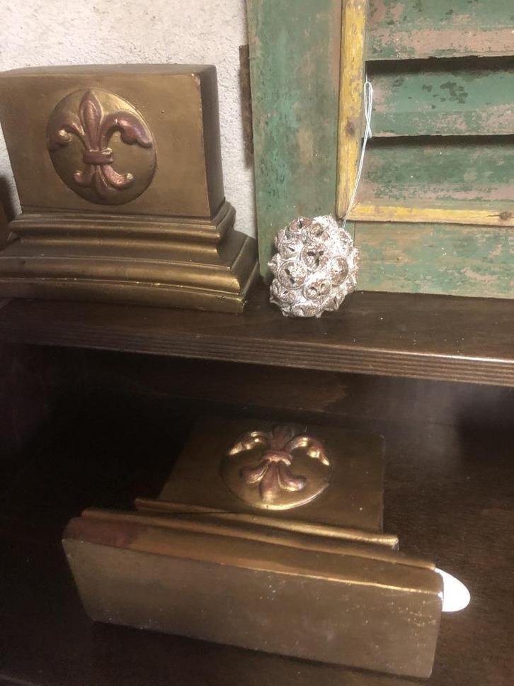Boekensteunen met franse lelie (fleur de lis), Huis en Inrichting, Woonaccessoires | Overige, Zo goed als nieuw, Ophalen of Verzenden