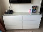 MALM Ladekast met 6 lades, wit, 160x78 cm, Huis en Inrichting, Kasten | Ladekasten, Ophalen, Gebruikt, 50 tot 100 cm, 3 of 4 laden