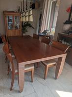 Eettafel Kersenhout/Chroom, Huis en Inrichting, Tafels | Eettafels, Ophalen, Gebruikt, Modern klassiek, 200 cm of meer