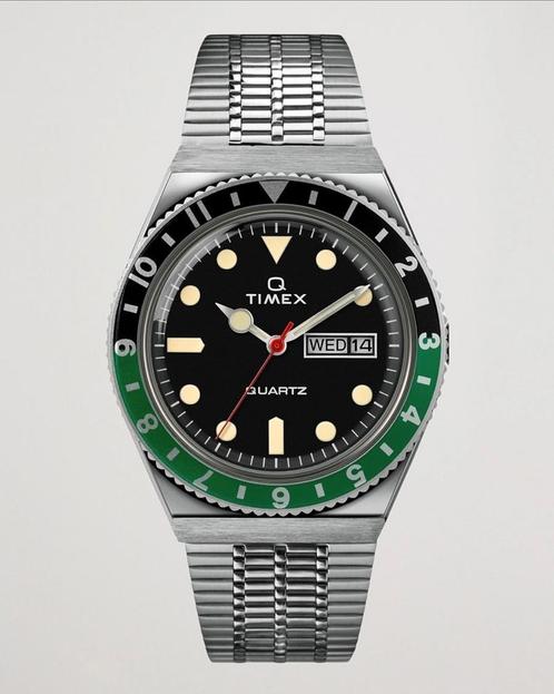 Timex Q Reissue 1979 Black/Green, Sieraden, Tassen en Uiterlijk, Horloges | Heren, Zo goed als nieuw, Overige merken, Staal, Staal