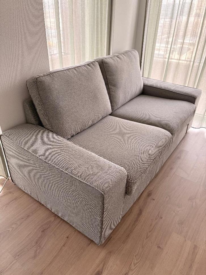 IKEA KIVIK 2-zitsbank (beige/grijs), Huis en Inrichting, Banken | Bankstellen, Zo goed als nieuw, Rechte bank, Tweepersoons, 150 tot 200 cm