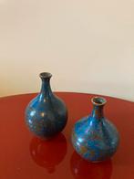 Vintage Mini Vaasjes Set - Jaren 60/70, Gebruikt, Blauw, Aardewerk of Porselein, Ophalen of Verzenden