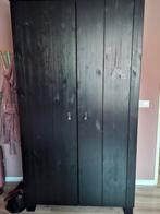 Woood Ties garderobekast grenen diepzwart, Ophalen, 100 tot 150 cm, 200 cm of meer, Met hangruimte