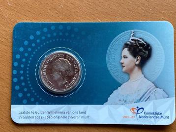 Nederland coincard laatste 1/2 zilveren gulden 1928 beschikbaar voor biedingen