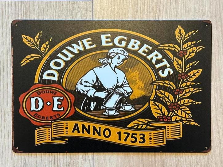 Reclamebord Douwe Egberts - Anno 1753 30x20, Verzamelen, Merken en Reclamevoorwerpen, Zo goed als nieuw, Reclamebord, Ophalen of Verzenden
