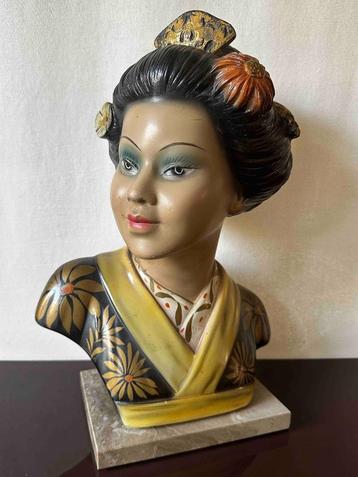 Vintage Art Deco Geisha Buste beeld, Arnova beschikbaar voor biedingen