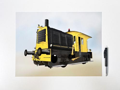 NS Sik Locomotor trein Giclée van schilderij serie 200-300, Verzamelen, Spoorwegen en Tramwegen, Zo goed als nieuw, Trein, Kaart of Prent