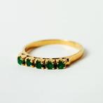 VNTG atelier - Vintage goud 14 karaat gouden ring smaragd, Ophalen of Verzenden, Zo goed als nieuw, 17 tot 18, Met edelsteen