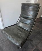 Draai lounge game relax stoel groen leer, Huis en Inrichting, Stoelen, Ophalen, Zo goed als nieuw, Leer