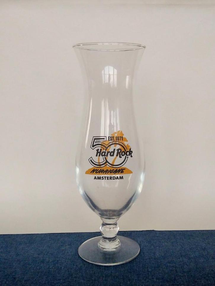 Glas Hurricane Hard Rock Cafe Amsterdam 50 Jaar, Antiek en Kunst, Antiek | Glas en Kristal, Ophalen of Verzenden