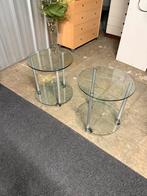 Glazen salontafels, Ophalen, Minder dan 50 cm, Gebruikt, Rond