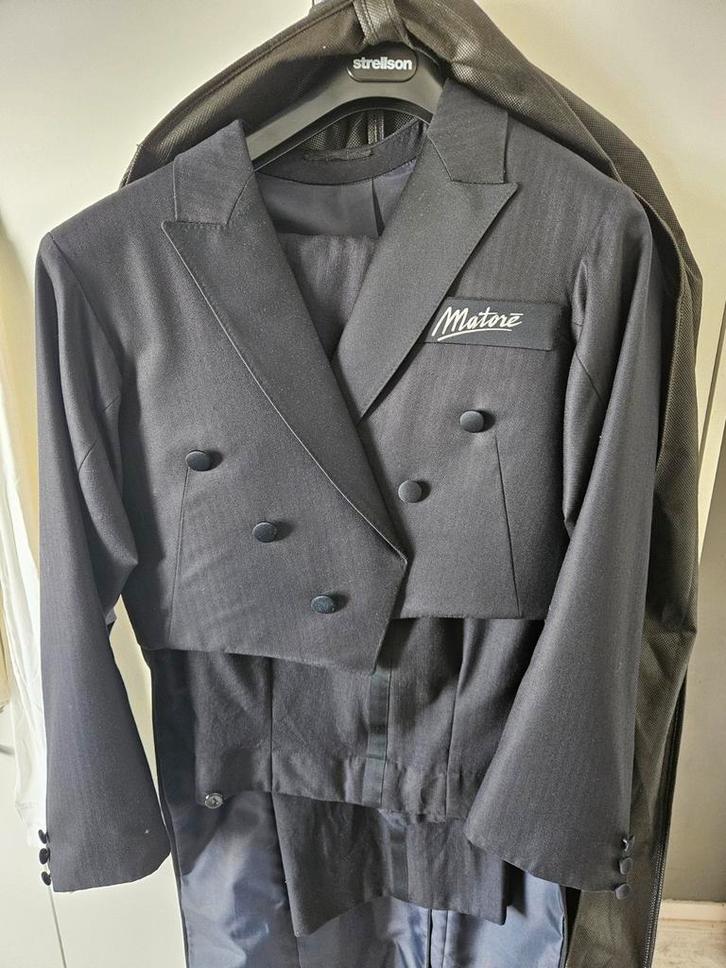 Matore rokkostuum, Kleding | Heren, Kostuums en Colberts, Zo goed als nieuw, Overige maten, Zwart, Ophalen