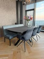 Keramiek eethoek met eetbank en 3 stoelen, Huis en Inrichting, Ophalen, Overige materialen, Modern scandinavisch, 200 cm of meer
