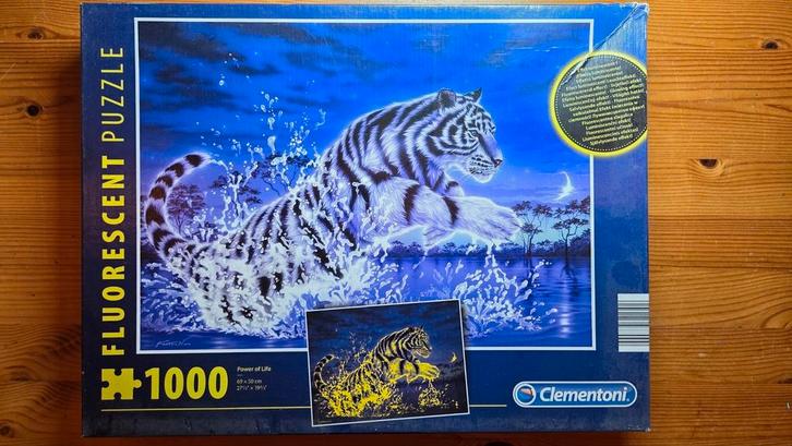 Puzzel tijger glow in the dark, Hobby en Vrije tijd, Denksport en Puzzels, Zo goed als nieuw, Ophalen of Verzenden