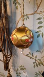 Vintage Satijnen Kerstbal Muziekdoos - Jingle Bells, Ophalen of Verzenden