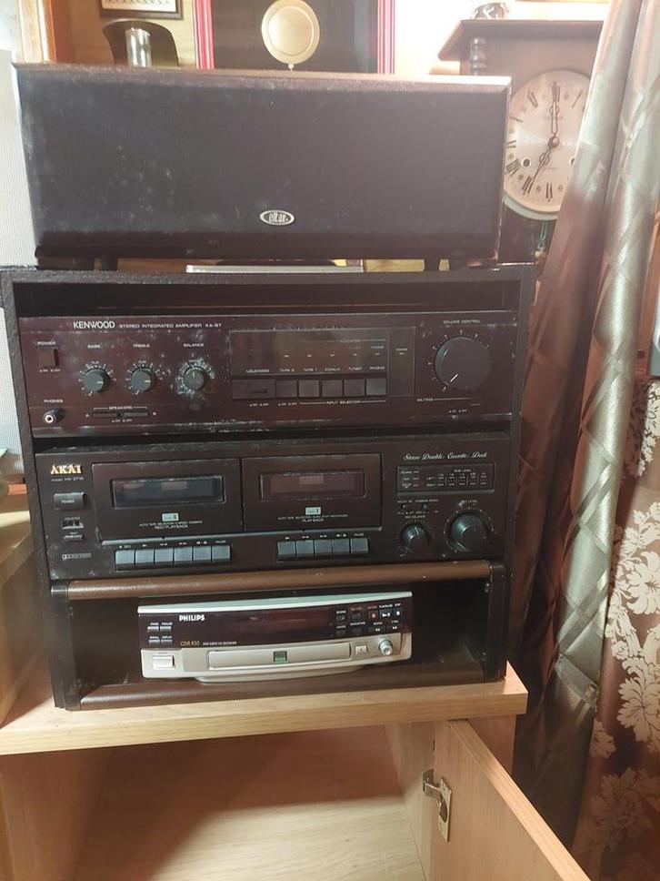 Vintage Stereo Set: Kenwood, Akai, Philips, Audio, Tv en Foto, Stereo-sets, Gebruikt, Cassettedeck, Cd-speler, Tuner of Radio