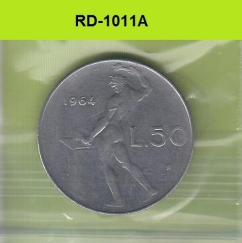 S8-RED-1011 Italy 50 LIRE 1964  VF KM95.1, Postzegels en Munten, Munten | Europa | Niet-Euromunten, Overige landen, Verzenden