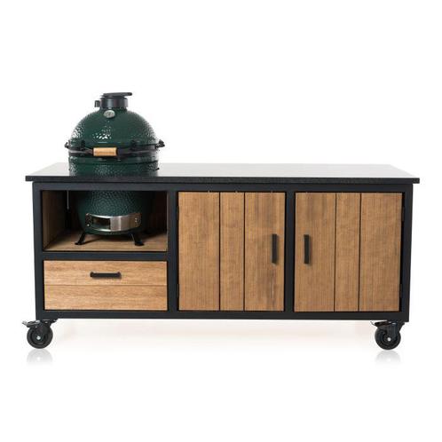 Prachtige buitenkeuken Staal en Fraké met lade, Tuin en Terras, Buitenkeukens, Nieuw, Houtskool, Vrijstaand, Ophalen