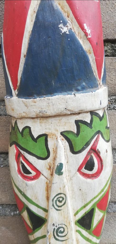 Masker. Afrika/Gabon. Long Fang Mask. 11/49/5.5 cm., Antiek en Kunst, Kunst | Niet-Westerse kunst, Ophalen