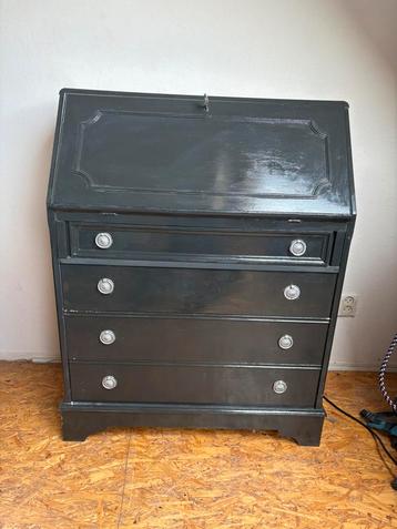 Gratis af te halen: Zwarte vintage secretaire