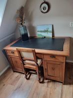 Antiek Eiken Bureau - 75x140x80 cm, Huis en Inrichting, Bureaus, Ophalen, Gebruikt, Bureau