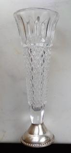 Kristallen vaas op zilveren voet W. Burger & Zn,835 zilver, Antiek en Kunst, Verzenden