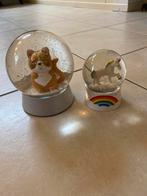 2 leuke Schuddebollen sneeuwballen poes eenhoorn regenboog, Verzenden, Zo goed als nieuw, Overige typen