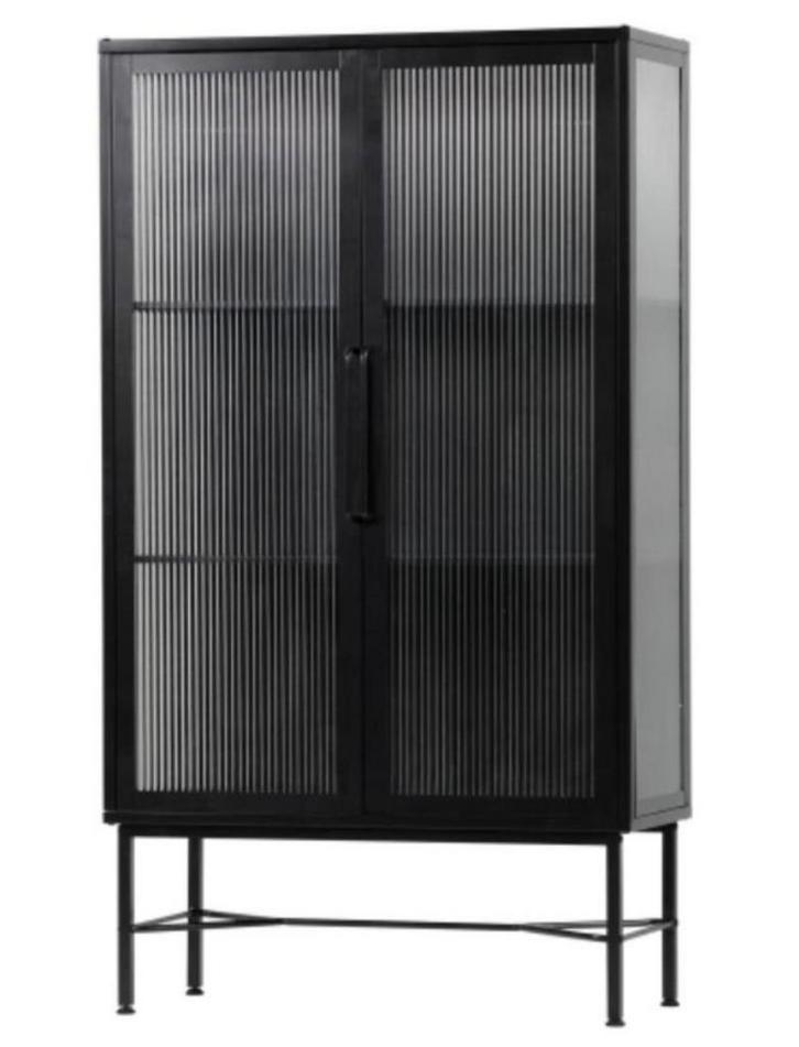 Woood Zion vitrinekast, servieskast, gangkast zwart, Huis en Inrichting, Kasten | Buffetkasten, Gebruikt, 150 tot 200 cm, 50 tot 100 cm