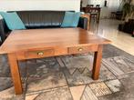 Salontafel, strak model, eikenhout met twee grote lades., Ophalen, Strak, 100 tot 150 cm, 50 tot 75 cm