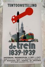 De Trein 1839-1939 Spoorwegen Jan Wijga affiche, Verzenden, Nieuw, Trein, Kaart of Prent
