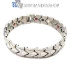 rvs magnetische armband met hartjes dames RVS zilver staal, Verzenden, Nieuw, Zilver, Staal