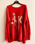 RELISH gebreide trui rood “LIKE”, Maat 38/40 (M), Italie, -, Verzenden