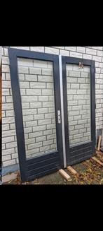 Tuindeuren met dubbel glas Hang en sluitwerk, Doe-het-zelf en Verbouw, Kozijnen en Schuifpuien, Ophalen, Deurkozijn, Zo goed als nieuw