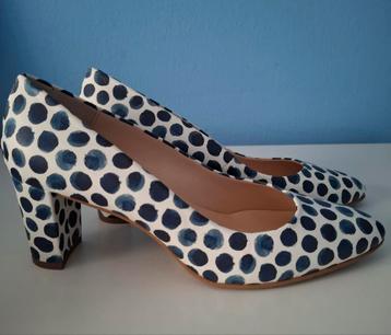 Nieuwe wit/blauw lederen pumps Van Dalen maat 41 beschikbaar voor biedingen