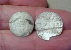 Twee Zilveren Bezemstuivers Bodemvondsten, Postzegels en Munten, Munten | Nederland, Ophalen, Vóór koninkrijk, Setje, Zilver