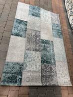 Vintage Patchwork Vloerkleed Grijs/Groen/Beige, Huis en Inrichting, 100 tot 150 cm, Ophalen of Verzenden, Zo goed als nieuw, 150 tot 200 cm