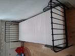 Staal, zwart, meegroeibed Ikea MINNEN + matras & lattenbodem, Kinderen en Baby's, Kinderkamer | Bedden, Ophalen, 70 tot 85 cm