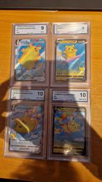 Gegradeerde Surfing & Flying Pikachu Pokemon Kaarten, Ophalen of Verzenden, Zo goed als nieuw, Losse kaart, Foil