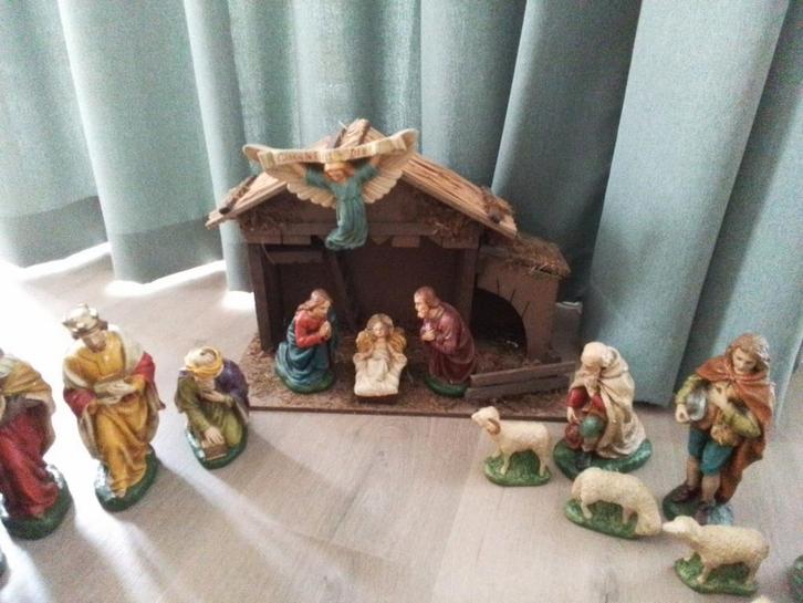 Antieke Kerstgroep, ca 50 jaar oud, Antiek en Kunst, Antiek | Religie, Ophalen